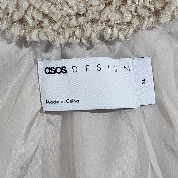 Asos Design Sherpa Teddy Jacket XL Polyester & Cotton Blend Men's Outerwear JPT - Picture 4 of 11